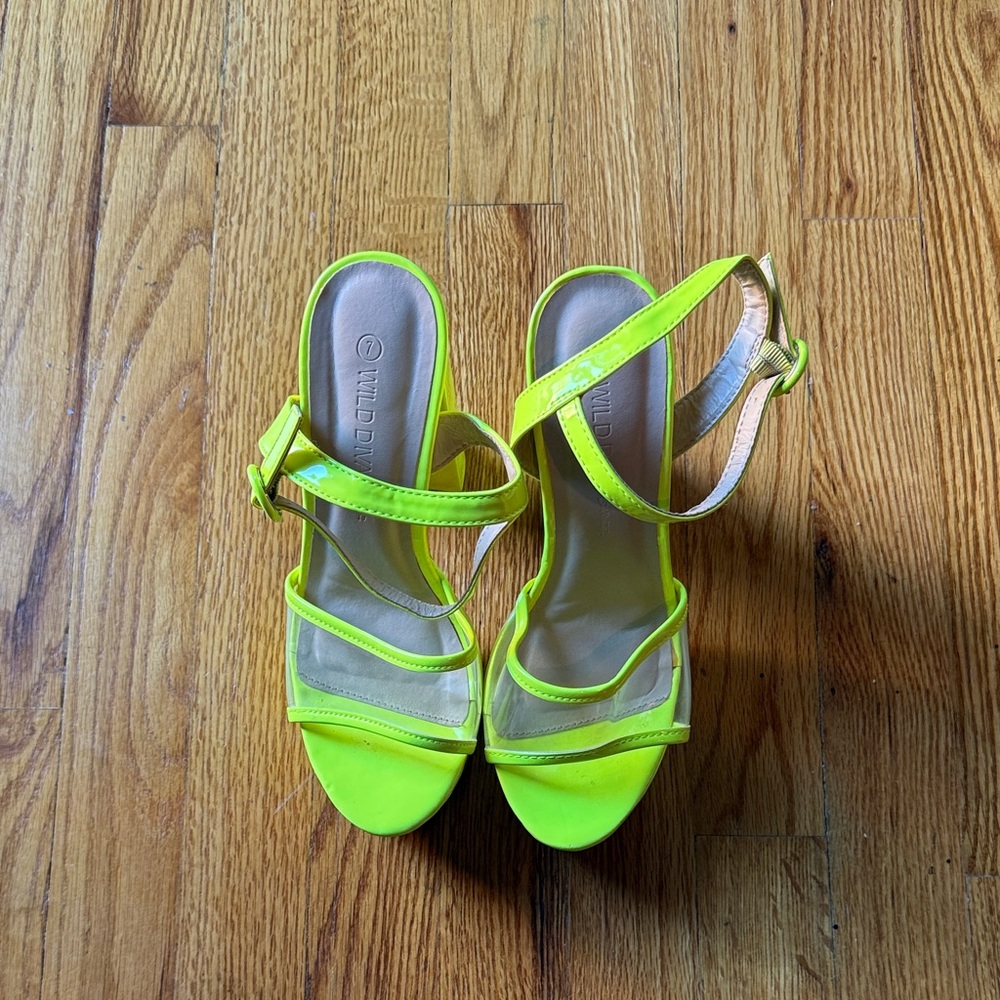 Wild Diva Bright Yellow Strappy Sandals